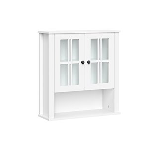 RiverRidge Home Danbury 22.69-in W x 24.25-in H x 7.75-in D White Bathroom Wall Cabinet