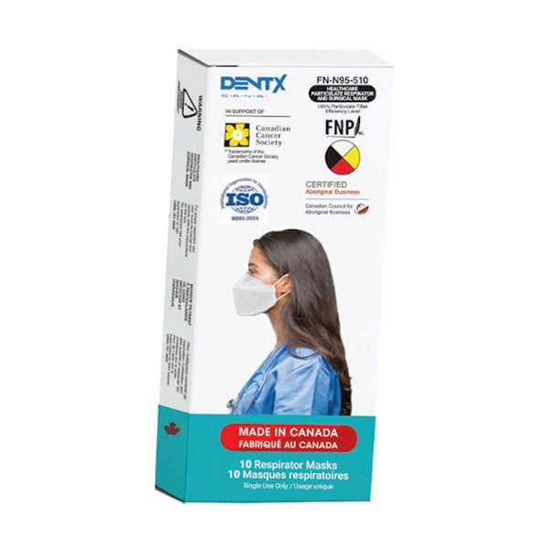 Dent-X FN-N95-510 10-Pack 5-Layer Disposable All-Purpose Surgical Mask