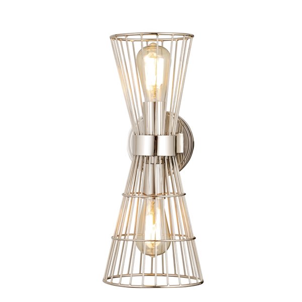 Z-Lite Alito 2- Light Wall Sconce - Polished Nickel