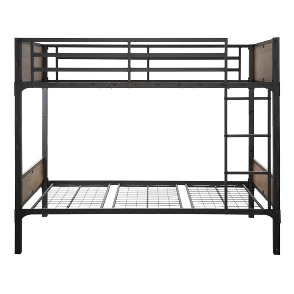 Walker Edison Rustic Industrial Wood Bunk Bed - Twin - Brown Lwtotrmwm 