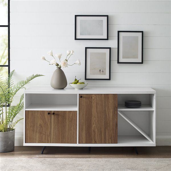 Walker Edison 3 Door Buffet 60in White/Oak LWU60ROG3DWEO RONA