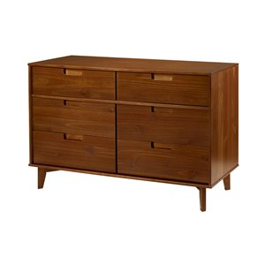 Walker Edison 6-Drawer Mid Century Modern Wood Dresser - Walnut
