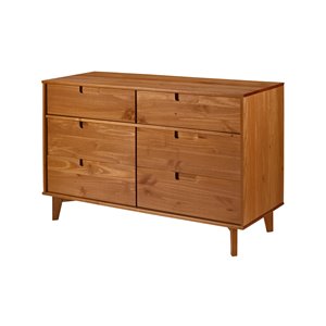 Walker Edison 6-Drawer Mid Century Modern Wood Dresser - Caramel