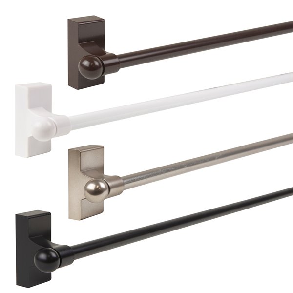 Rod Desyne 10-in to 18-in Cocoa Steel Curtain Rod