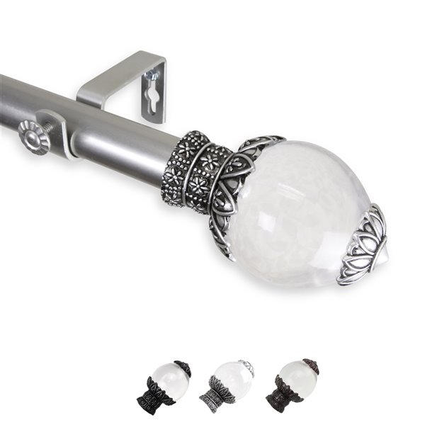 Rod Desyne Beam 48-in to 84-in Satin Nickel Steel Single Curtain Rod