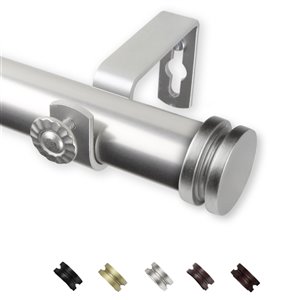 Rod Desyne Bun 48-in to 84-in Satin Nickel Steel Single Curtain Rod