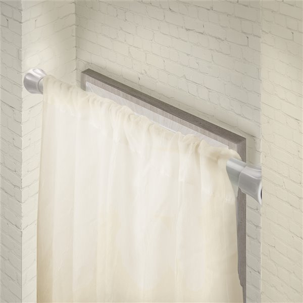 Rod Desyne Twist-lock 18-in to 28-in White Steel Tension Curtain Rod