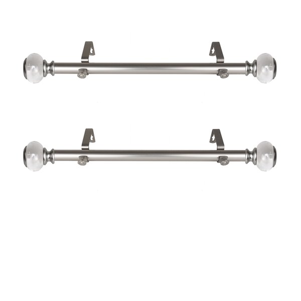 Rod Desyne Ironwood 11-in to 20-in Satin Nickel Steel Single Curtain Rod