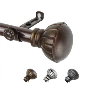 Rod Desyne Magnolia 28-in to 48-in Cocoa Steel Single Curtain Rod