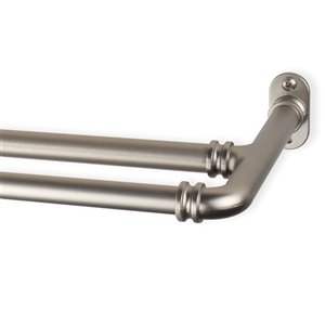 Rod Desyne 48-in to 84-in Satin Nickel Steel Double Curtain Rod