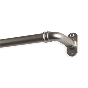 Tringle à rideaux simple en métal nickel satiné de Rod Desyne, 28 po à 48 po