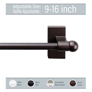 Rod Desyne 10-in to 18-in Cocoa Steel Single Curtain Rod