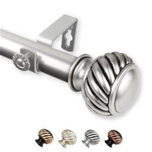 Tringle à rideaux Baldir nickel satiné en acier 48 po à 84 po de Rod Desyne