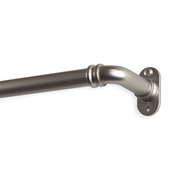 Rod Desyne 84-in to 120-in Satin Nickel Steel Single Curtain Rod