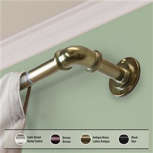 Rod Desyne 28-in to 48-in Antique Brass Steel Single Curtain Rod