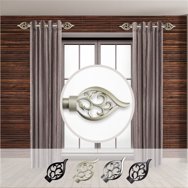 Rod Desyne Flora 11-in to 20-in Gold Steel Single Curtain Rod