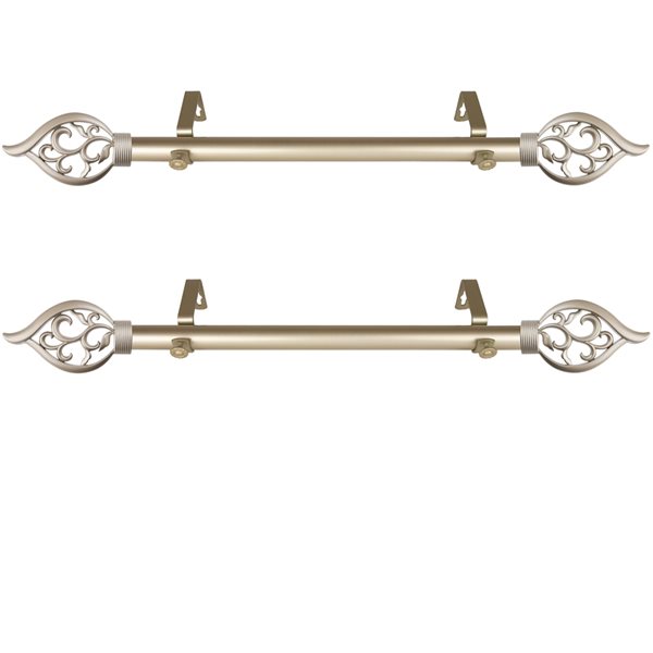 Rod Desyne Flora 11-in to 20-in Gold Steel Single Curtain Rod