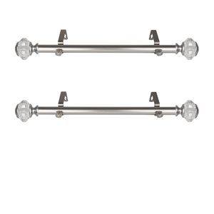 Rod Desyne Inez 11-in to 20-in Satin Nickel Steel Single Curtain Rod