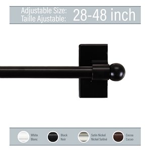 Rod Desyne 28-in to 48-in Black Steel Single Curtain Rod