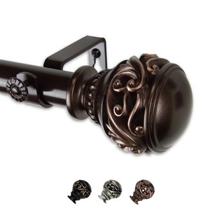 Rod Desyne Isabella 48-in to 84-in Bronze Steel Single Curtain Rod