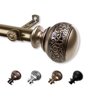 Rod Desyne Naomi 28-in to 48-in Antique Brass Steel Single Curtain Rod