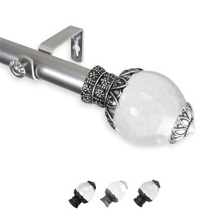 Rod Desyne Beam 28-in to 48-in Satin Nickel Steel Single Curtain Rod