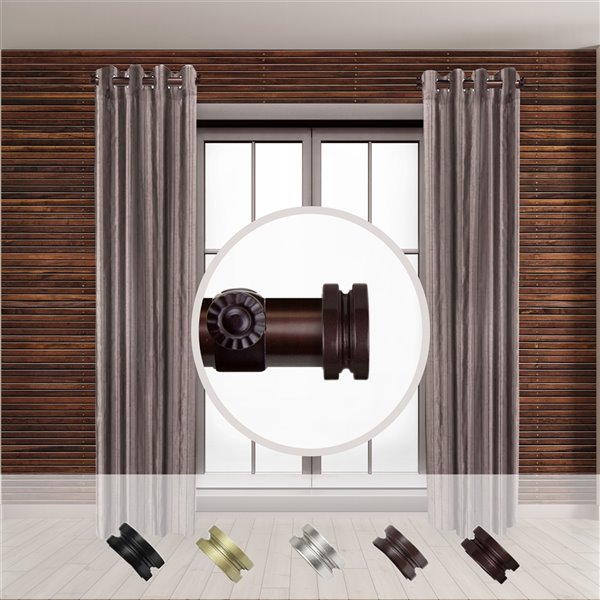 Rod Desyne Bun 11-in to 20-in Bronze Steel Single Curtain Rod