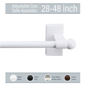 Rod Desyne 28-in to 48-in White Steel Single Curtain Rod