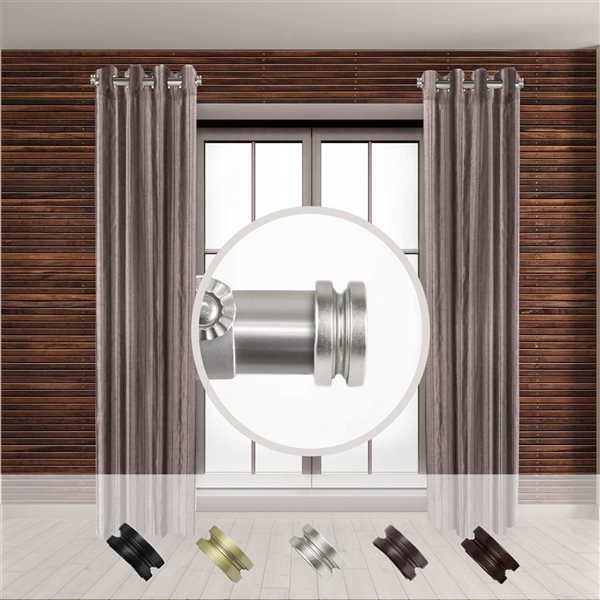 Rod Desyne Bun 11-in to 20-in Satin Nickel Steel Single Curtain Rod