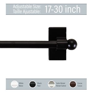 Rod Desyne 17-in to 30-in Black Steel Single Curtain Rod