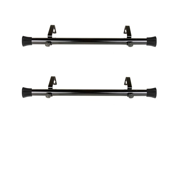 Rod Desyne 11-in to 20-in Black Steel Single Curtain Rod