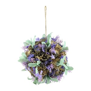 Northlight 8-in Purple and Green Floral Inspired Hanging Foliage Ball