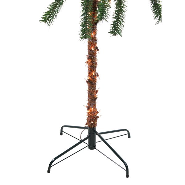 Northlight 72-in Green Artificial Palm Plant with Clear Lights