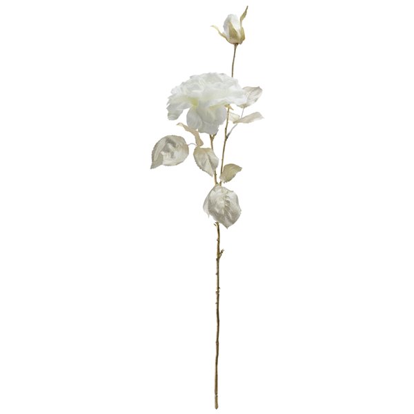 Northlight 26.5-in White and Gold Artificial Rose Flower