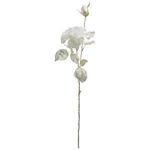 Northlight 26.5-in White and Gold Artificial Rose Flower