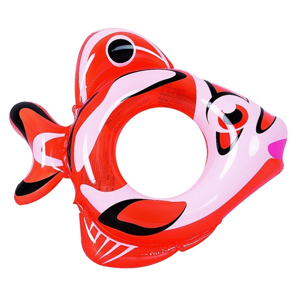 Pool Central Inflatable Orange and White Fish Children Ring Inner Tube ...