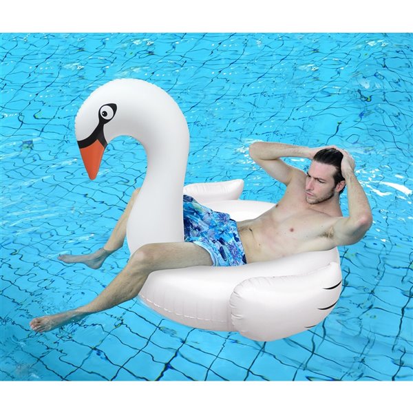 Pool Central Inflatable White Swan Swimming Pool Ring Float