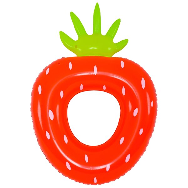 Pool Central Inflatable Red and Green Strawberry Children Pool Ring ...