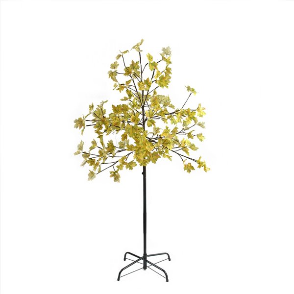 Northlight 60-in LED Lighted Yellow Maple Leaf Artificial Tree