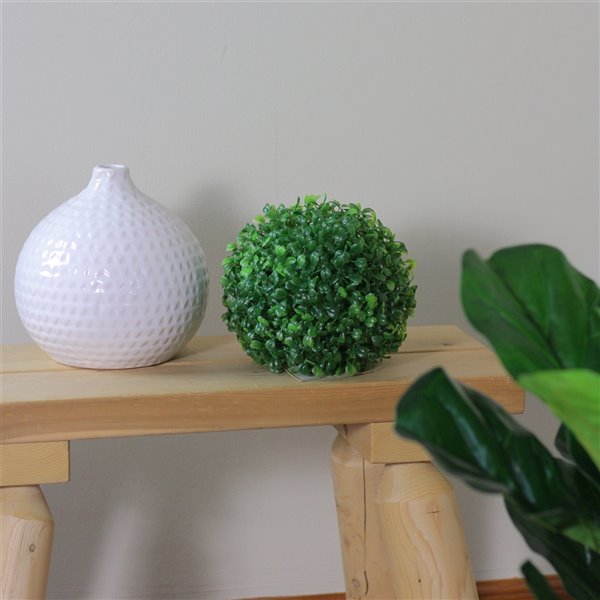 Northlight 9-in Two-Tone Green Garden Artificial Boxwood Ball