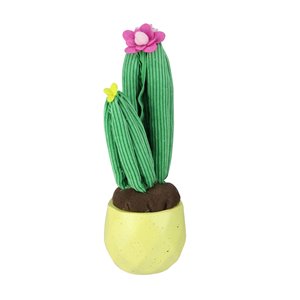 Northlight 10.5-in Green and Yellow Potted Artificial Plush Dual Cactus