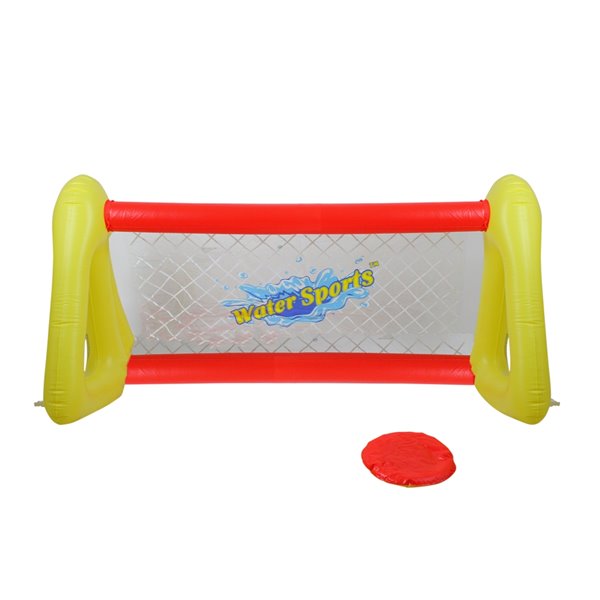 Pool Central Inflatable Red and Yellow Swimming Pool Flying Disc Game Set