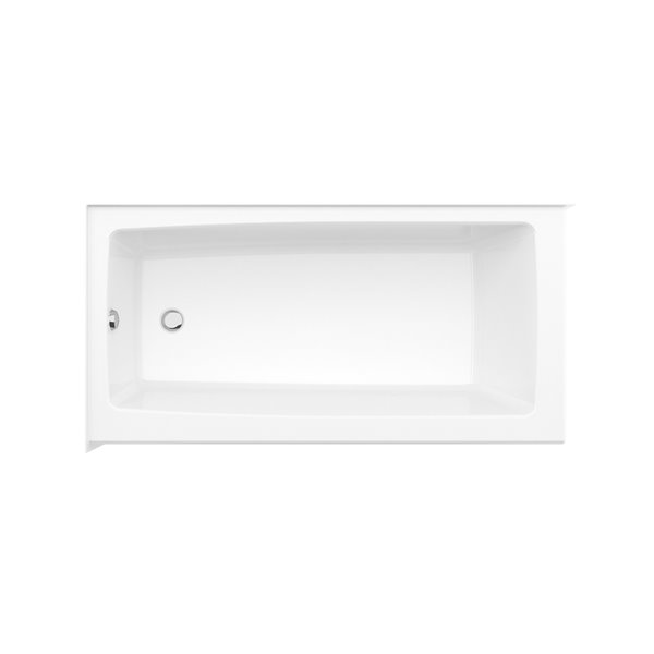 MAAX Nomad 60-in x 32-in x 20-in Rectangular White AcrylX Above-the-Floor Rough Corner Bathtub with Left Drain