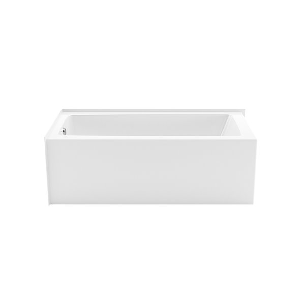 MAAX Nomad 60-in x 32-in x 20-in Rectangular White AcrylX Above-the-Floor Rough Corner Bathtub with Left Drain