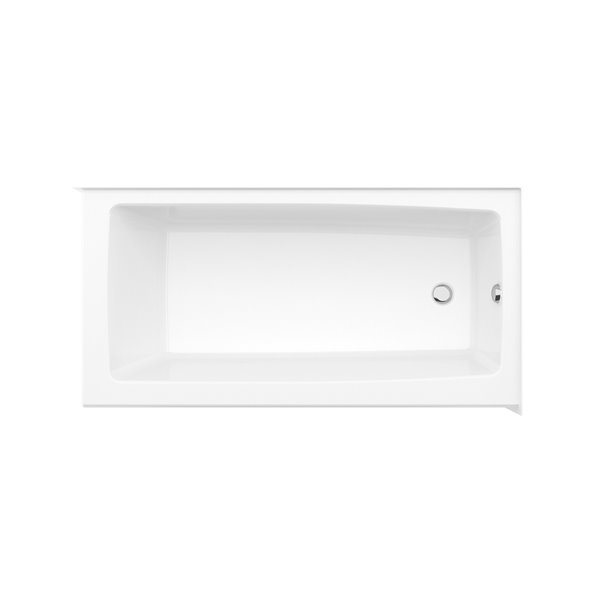 MAAX Nomad 60-in x 30-in x 20-in Rectangular White AcrylX Above-the-Floor Rough Corner Bathtub with Right Drain