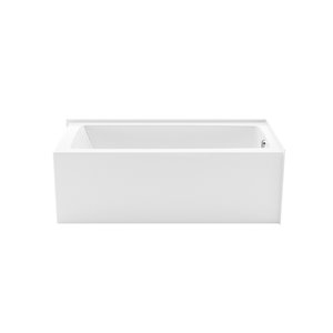 MAAX Nomad 60-in x 30-in x 18-in Rectangular White AcrylX Corner Bathtub with Right Drain