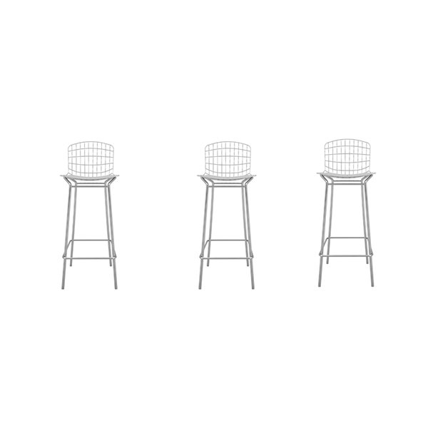 Manhattan Comfort Madeline Silver And, 35 High Bar Stools
