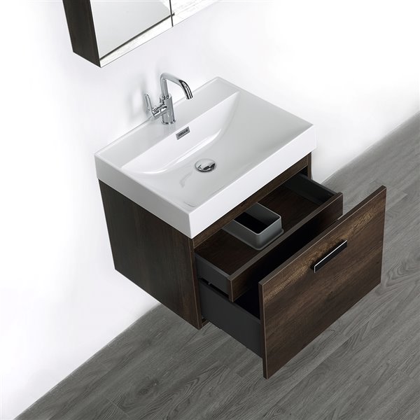 Streamline 24 In Brown Single Sink Bathroom Vanity With Glossy White   330787487 AlternateImage3 L 