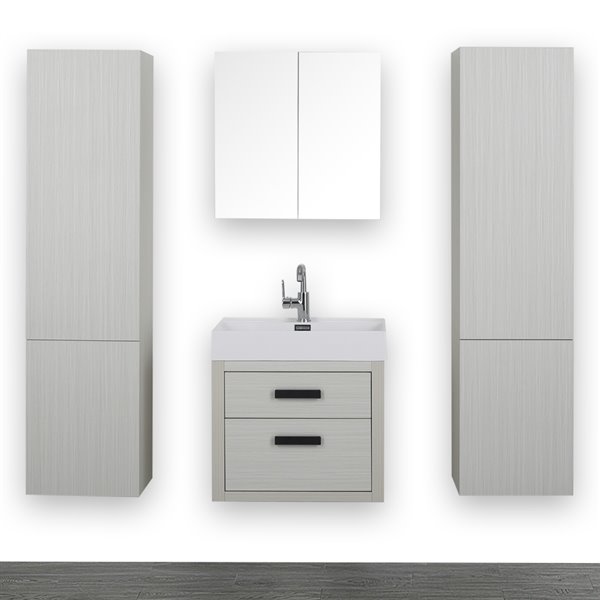 Streamline 24 In Ash Grey Single Sink Bathroom Vanity With Glossy White   330787596 MainImage 001 L 