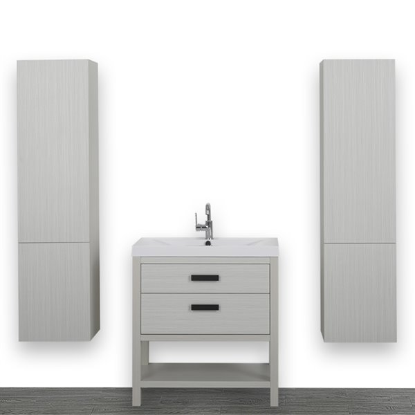 Streamline 32in Ash Grey Single Sink Freestanding Bathroom Vanity with